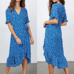 Rails Florence Cobalt Floating Daisies Dress XL floral Wrap midi